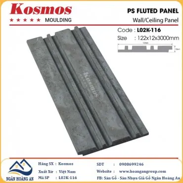 Tấm Nhựa Ốp Tường Lam 2 Sóng Kép Hàn Quốc Kosmos L02K-116