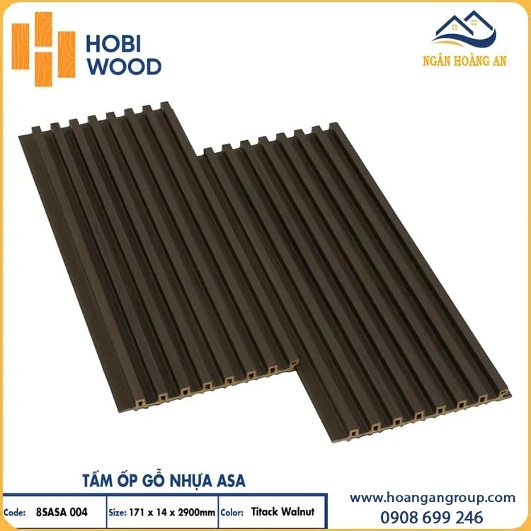 Lam Sóng Ngoài Trời Phủ ASA Hobiwood 8SASA004 Titack Walnut Lam Sóng Ngoài Trời Phủ ASA Hobiwood 8SASA004 Titack Walnut