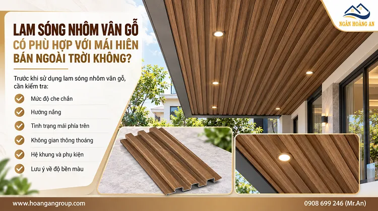 Lam Sóng Nhôm Vân Gỗ Có Phù Hợp Với Mái Hiên Bán Ngoài Trời Không?
