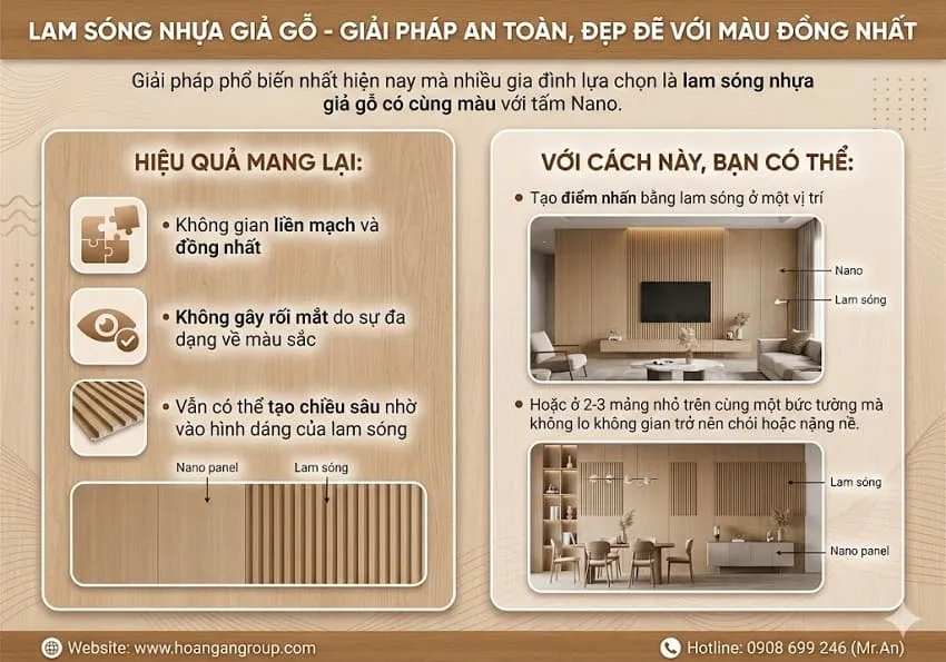 Lam Sóng Nhựa Giả Gỗ – Giải Pháp An Toàn, Đẹp Đẽ Với Màu Đồng Nhất
