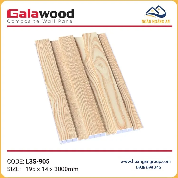 Lam Sóng Nhựa Ốp Tường Giả Gỗ Galawood L3S-905