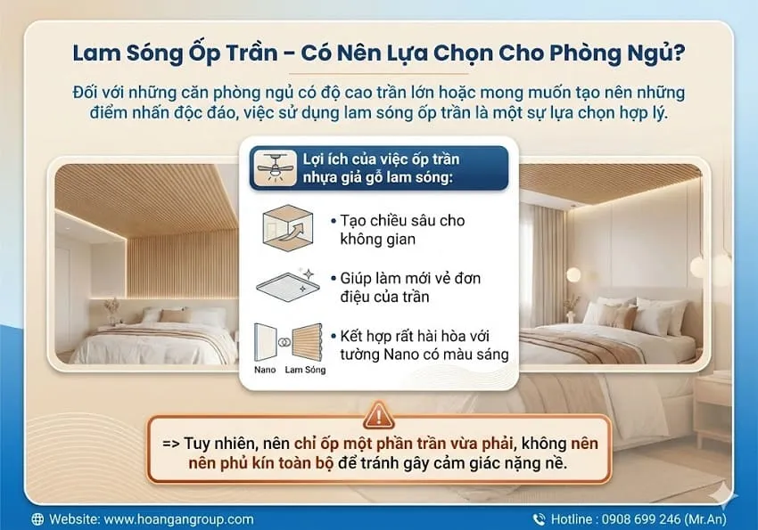 Lam Sóng Ốp Trần – Có Nên Lựa Chọn Cho Phòng Ngủ?