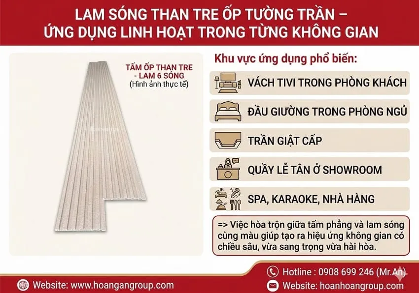 Lam Sóng Than Tre Ốp Tường Trần – Ứng Dụng Linh Hoạt Trong Từng Không Gian