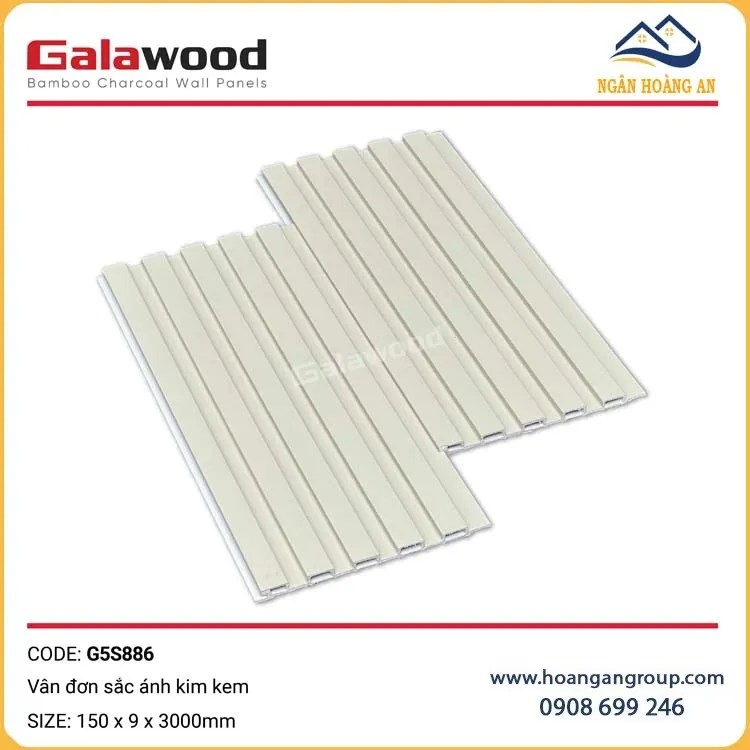 Lam Sóng Than Tre Vân Đơn Sắc Ánh Kim Kem Galawood G5S886