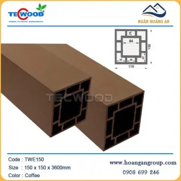 Lam Trụ Pergola Gỗ Nhựa Ngoài Trời Tecwood TWE150 Coffee