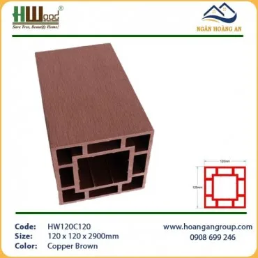 Lam Trụ Pergola Gỗ Nhựa Hwood HW120C120 Copper Brown