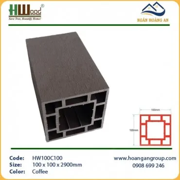 Lam Trụ Pergola Gỗ Nhựa Ngoài Trời Hwood HW100C100 Coffee