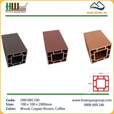 Lam Trụ Pergola Gỗ Nhựa Ngoài Trời Hwood HW100C100 