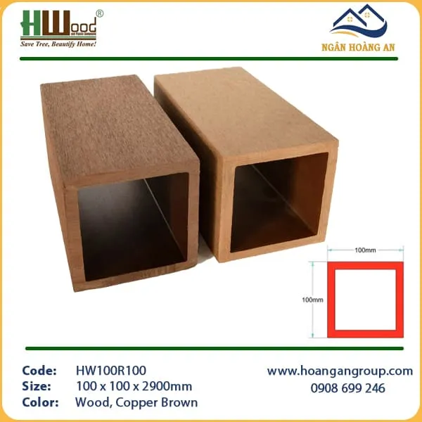 Lam Trụ Pergola Gỗ Nhựa Ngoài Trời Hwood HW100R100 Lam Trụ Pergola Gỗ Nhựa Ngoài Trời Hwood HW100R100