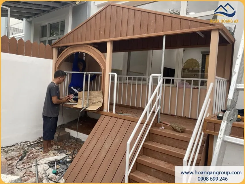 Lắp Đặt Gỗ Nhựa Ngoài Trời Kosmos Light Wood Thực Tế Lắp Đặt Gỗ Nhựa Ngoài Trời Kosmos Light Wood Thực Tế