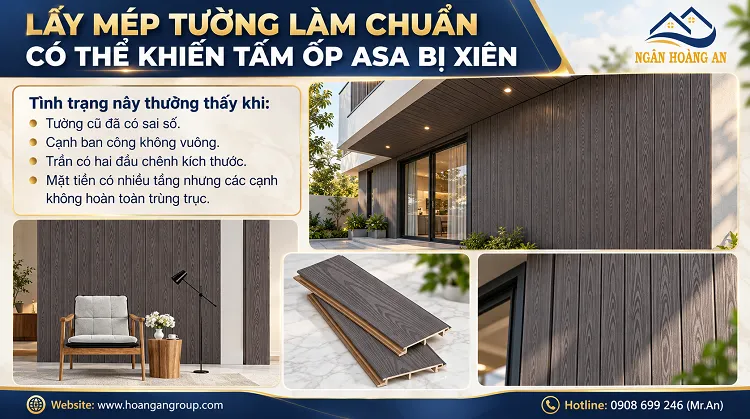 Lấy Mép Tường Làm Chuẩn Có Thể Khiến Tấm Ốp ASA Bị Xiên Lấy Mép Tường Làm Chuẩn Có Thể Khiến Tấm Ốp ASA Bị Xiên
