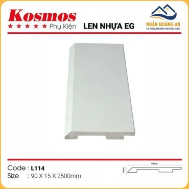 Len Chân Tường Nhựa Giả Gỗ EG L114 Cao 90mm