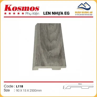 Len Chân Tường Nhựa Giả Gỗ EG L118 Cao 90mm