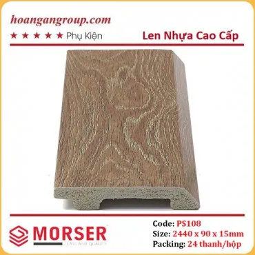 Len Chân Tường Nhựa Giả Gỗ Morser PS108 Cao 90mm