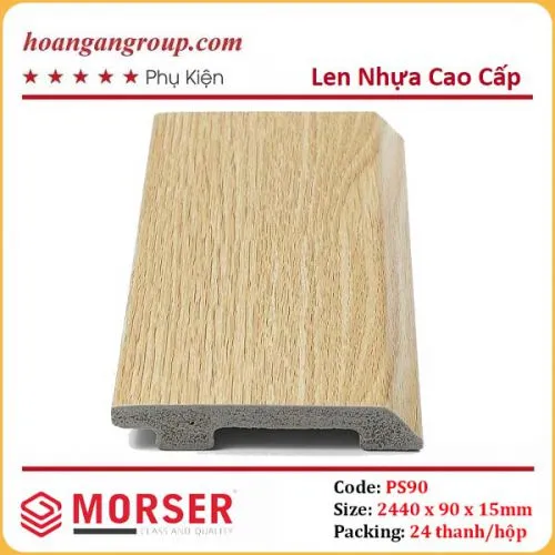 Len Chân Tường Nhựa Giả Gỗ Morser PS90 Cao 90mm