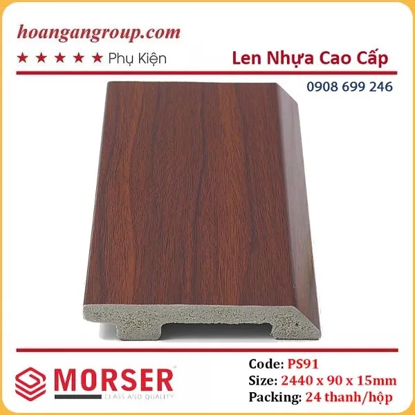 Len Chân Tường Nhựa Giả Gỗ 90mm