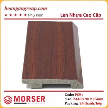 Len Chân Tường Nhựa Giả Gỗ Morser PS91 Cao 90mm