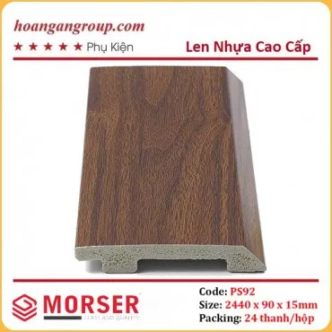Len Chân Tường Nhựa Giả Gỗ Morser PS92 Cao 90mm