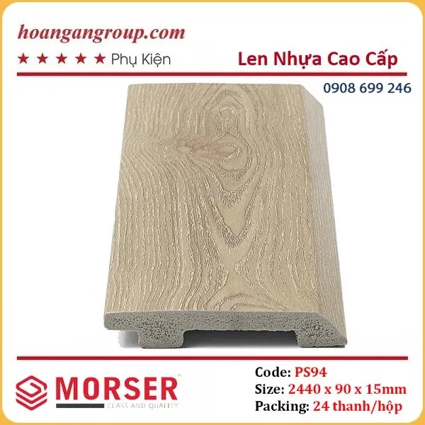Len Chân Tường Nhựa Giả Gỗ Morser PS94 Cao 90mm