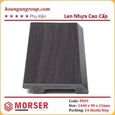 Len Chân Tường Nhựa Giả Gỗ Morser PS95 Cao 90mm