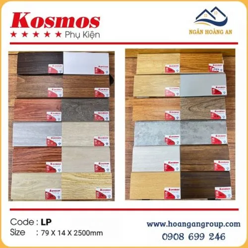 Len Chân Tường Nhựa PVC Giả Gỗ Kosmos Cao 79mm