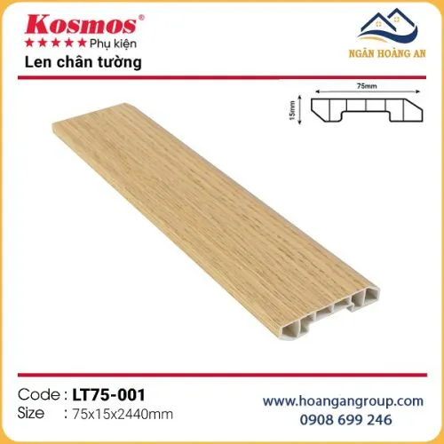 Phào Chỉ Len Chân Tường Lam Sóng Nano Kosmos LT75-001
