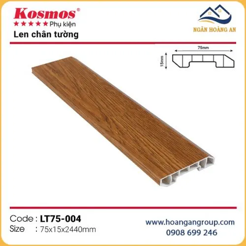 Phào Chỉ Len Chân Tường Lam Sóng Nano Kosmos LT75-004