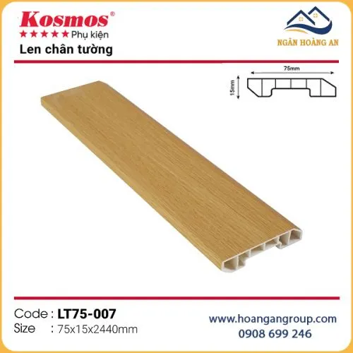 Phào Chỉ Len Chân Tường Lam Sóng Nano Kosmos LT75-007