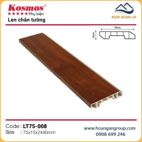 Phào Chỉ Len Chân Tường Lam Sóng Nano Kosmos LT75-008