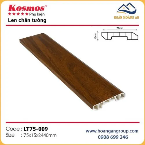 Phào Chỉ Len Chân Tường Lam Sóng Nano Kosmos LT75-009