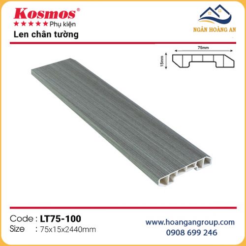 Phào Chỉ Len Chân Tường Lam Sóng Nano Kosmos LT75-100