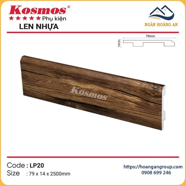 Len Chân Tường Nhựa Giả Gỗ Kosmos 79mm Tại Quận 3 TPHCM