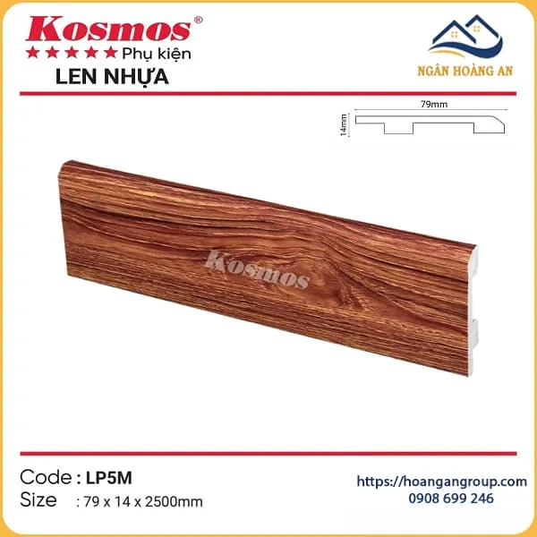 Len Chân Tường Nhựa Giả Gỗ Kosmos LP5M Tại Dĩ An Bình Dương