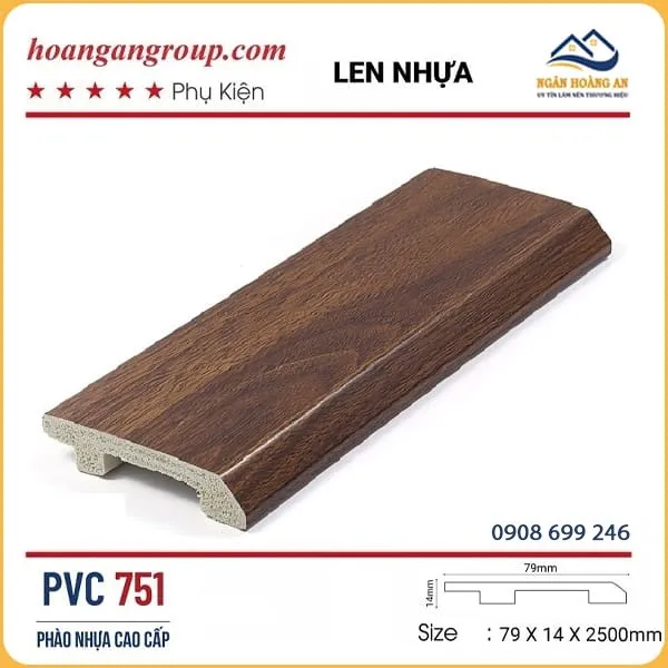 Len Chân Tường Nhựa Giả Gỗ Morser PVC751