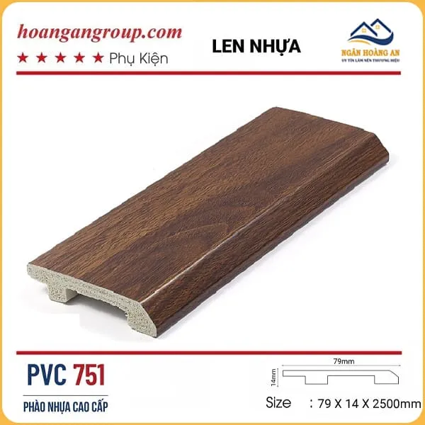 Len Chân Tường Nhựa Giả Gỗ Morser PVC751 Len Chân Tường Nhựa Giả Gỗ Morser PVC751