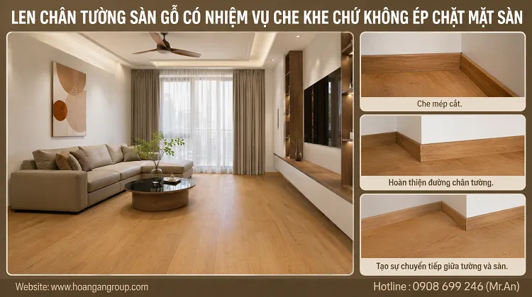 Len Chân Tường Sàn Gỗ Có Nhiệm Vụ Che Khe Chứ Không Ép Chặt Mặt Sàn Len Chân Tường Sàn Gỗ Có Nhiệm Vụ Che Khe Chứ Không Ép Chặt Mặt Sàn