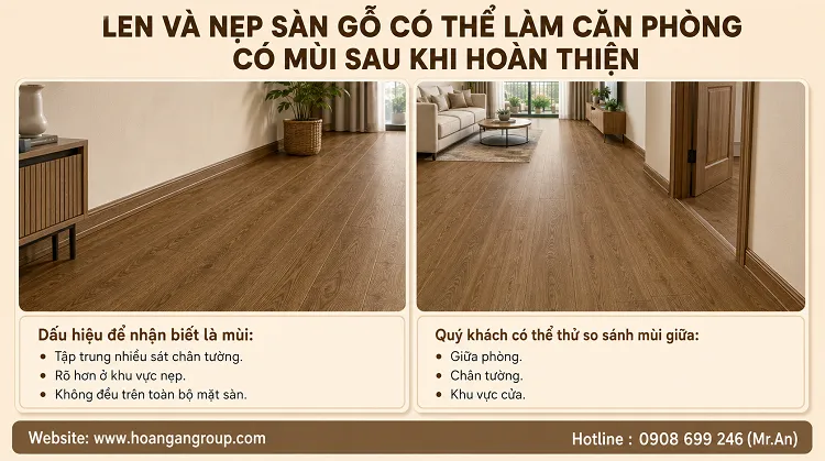 Len Và Nẹp Sàn Gỗ Có Thể Làm Căn Phòng Có Mùi Sau Khi Hoàn Thiện