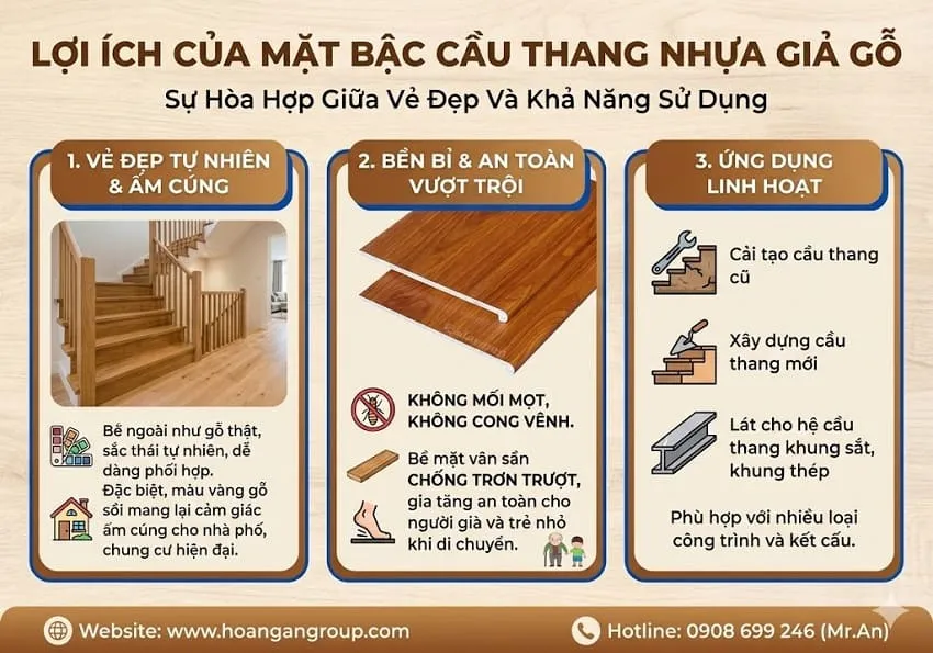 Lợi Ích Của Mặt Bậc Cầu Thang Nhựa Giả Gỗ