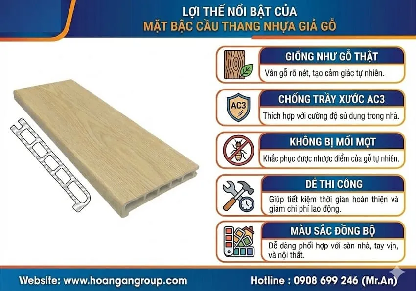 Lợi Thế Nổi Bật Của Mặt Bậc Cầu Thang Nhựa Giả Gỗ