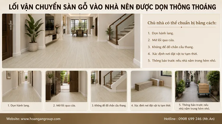 Lối Vận Chuyển Sàn Gỗ Vào Nhà Nên Được Dọn Thông Thoáng
