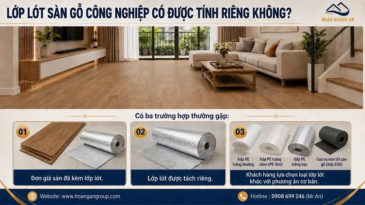 Lớp Lót Sàn Gỗ Công Nghiệp Có Được Tính Riêng Không?