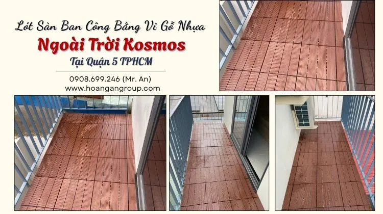 Lót Sàn Ban Công Bằng Vỉ Gỗ Nhựa Ngoài Trời Kosmos 