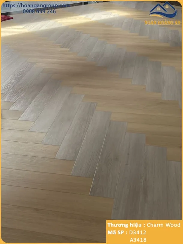 Lót Sàn Gỗ Xương Cá Charm Wood Cốt Đen D3412&A3418 Tại Long Thành Đồng Nai