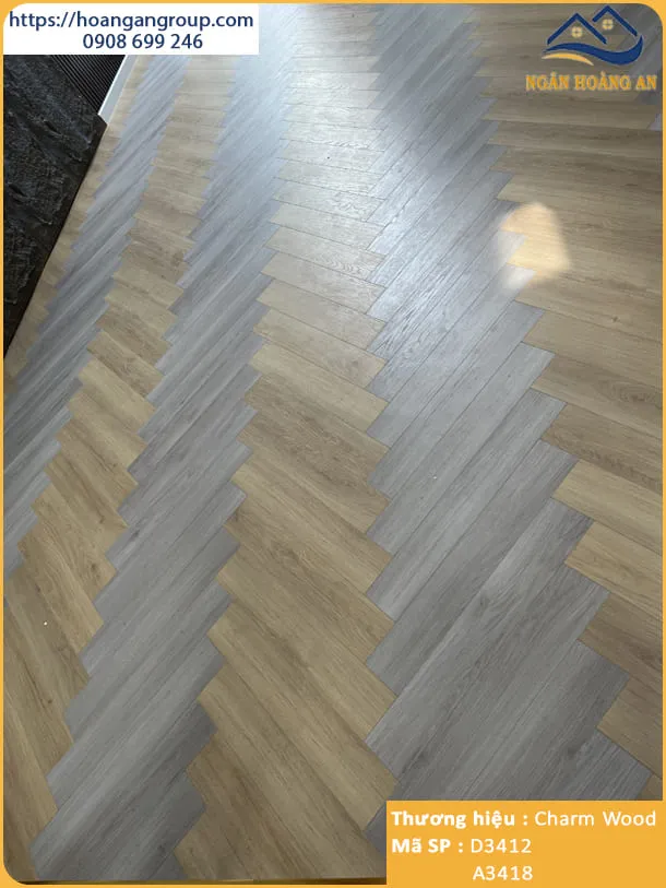 Lót Sàn Gỗ Xương Cá Charm Wood Cốt Đen Cho Văn Phòng Tại Long Thành Đồng Nai