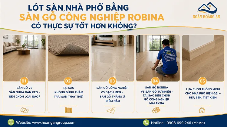 Lót Sàn Nhà Phố Bằng Sàn Gỗ Công Nghiệp Robina Có Thực Sự Tốt Hơn Không?