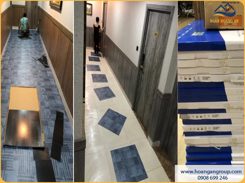 Lót Sàn Nhựa Dán Keo Cho Khách Sạn Sạch Đẹp