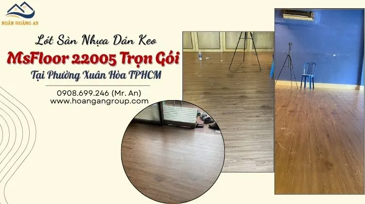 Lót Sàn Nhựa Dán Keo MsFloor 22005 Trọn Gói Tại Phường Xuân Hòa