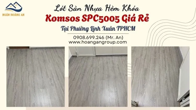 Lót Sàn Nhựa Hèm khóa Komsos SPC5005 Giá Rẻ Tại Phường Linh Xuân