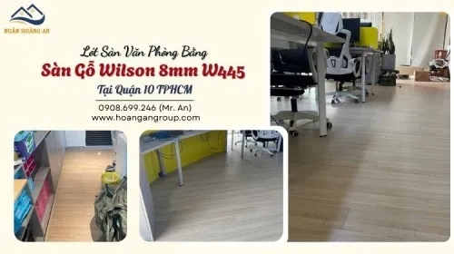 Lót Sàn Văn Phòng Bằng Sàn Gỗ Wilson 8mm W445 Tại Quận 10 TPHCM