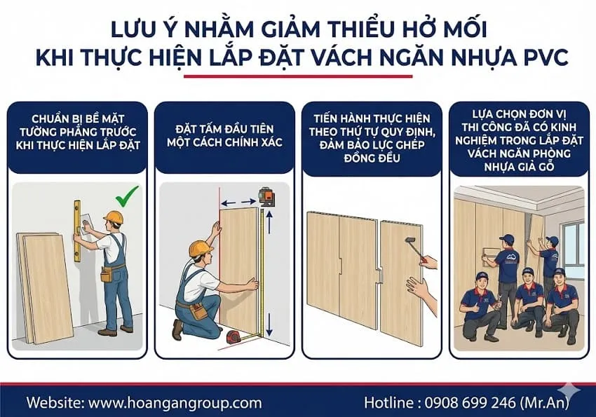 Lưu Ý Nhằm Giảm Thiểu Hở Mối Khi Thực Hiện Lắp Đặt Vách Ngăn Nhựa PVC Lưu Ý Nhằm Giảm Thiểu Hở Mối Khi Thực Hiện Lắp Đặt Vách Ngăn Nhựa PVC